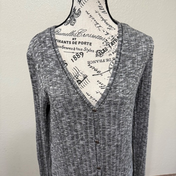 Michael Stars Duster‎ Cardigan Ribbed Knit Pockets Open Front OS - Picture 2 of 13